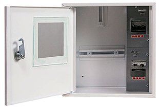 Корпус e.mbox.stand.n.f1.04.z.e металевий, під 1-ф. електронний лічильник, 4 мод., навісний, з замком E.NEXT (s0100063) s0100063 фото