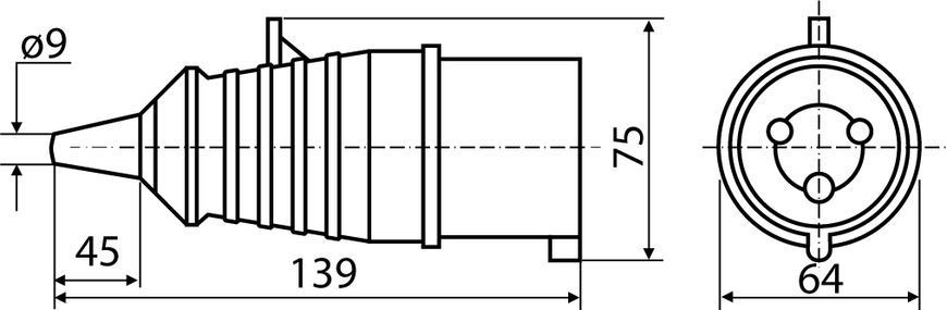 Вилка переносна ВП 32А/4 3Р+РЕ (024) АСКО-УКРЕМ (A0080010005) A0080010005 фото